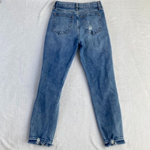 Abercrombie & Fitch Jeans Women Sz 26 The Mom High Rise Distressed Raw Hem - Picture 14 of 16